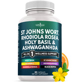 NEW AGE St. John's Wort & Rhodiola Capsules front view