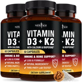 NEW AGE Vitamin K2 + D3 Capsules 60 count front view