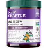 New Chapter L-Theanine & Magnesium Powder front view with packaging