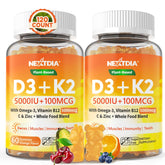 Nextdia Organic D3 K2 Gummies front view with orange flavour