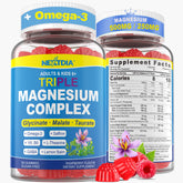Nextdia Triple Magnesium Complex Gummies front view with raspberry flavour