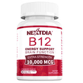 Nextdia Ultra-Strength Vegan Vitamin B12 10,000 mcg tablet front view