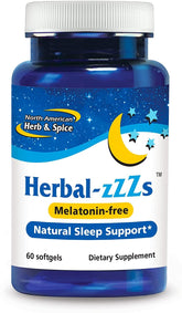 NORTH AMERICAN HERB & SPICE Herbal-zzZs melatonin-free sleep supplement front view
