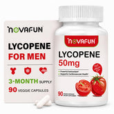 Novafun Lycopene Supplement 50mg veggie capsules front view