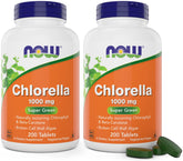 NOW Foods Chlorella Supplement 200 Tablets front view