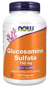 NOW Foods Glucosamine Sulfate 1500mg 60 Capsules front view