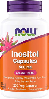NOW Foods Inositol 198g Myo-Inositol Capsules front view