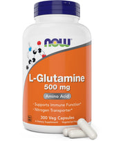 NOW Foods L-Glutamine 500 mg capsules front view