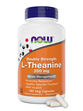 NOW Foods L-Theanine 200 mg 180 Veg Capsules front view