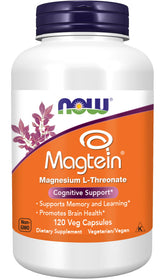 NOW Foods Magnesium Magtein 145g capsule bottle front view