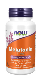 NOW Foods Melatonin 1 mg tablet pack front view