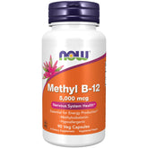 NOW Foods Methyl B-12 Vitamin B-12 Supplement 5000mcg front view