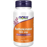 NOW Foods Nattokinase Multi-Enzyme Supplement 120 VegiCaps front view
