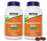NOW Foods Peppermint Gels 150 Softgels Pack of 2 front view