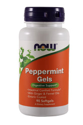 NOW Foods Peppermint Oil Gels 227g front view with packaging