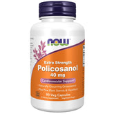 NOW Foods Policosanol Extra Strength 40mg 90 Veg Capsules front view