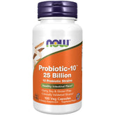 NOW Foods Probiotic-10 25 Billion CFU 100 Veg Capsules front view