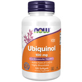 NOW Foods Ubiquinol CoQ10 120g softgel capsules front view