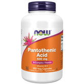 NOW Foods Vitamin B-5 Pantothenic Acid 500mg 250 Veg Capsules front view