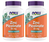 NOW Foods Zinc Picolinate 50mg Capsules front view