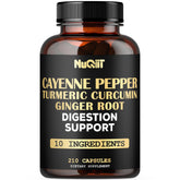 NUQIIT Cayenne Supplement bottle front view with 210 capsules
