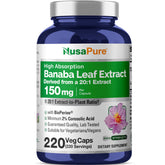 NusaPure Banaba Leaf Extract Capsules front view with bottle label