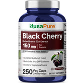 NusaPure Black Cherry Extract Capsules bottle front view