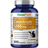 NusaPure Colostrum Supplement 200 capsules front view