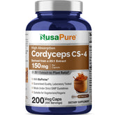 NusaPure Cordyceps CS-4 Capsules bottle front view