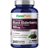 NusaPure Elderberry Capsules bottle front view