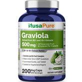 NusaPure Graviola Capsules 500mg bottle front view