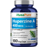NusaPure Huperzine A 400 mcg 180 veggie capsules front view