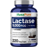 NusaPure Lactase Enzyme 90mg 220 Veg Capsules front view