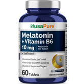 NusaPure Melatonin & Vitamin B6 60 Tablets front view
