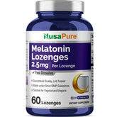 NusaPure Melatonin & Vitamin B6 Lozenges front view packaging