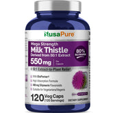 NusaPure Milk Thistle Capsules 550mg bottle front view