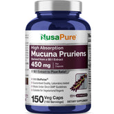 NusaPure Mucuna Pruriens 450mg Capsules bottle front view