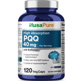 NusaPure PQQ Supplement 40mg front view of bottle