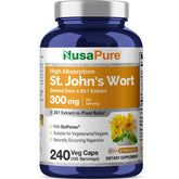 NusaPure St. John's Wort Capsules 240 count bottle front view