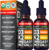 NUSAVA Liquid Vitamin D3 & K2 Supplement bottle front view