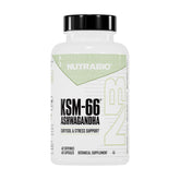NutraBio Ashwagandha 600mg KSM-66 capsule bottle front view