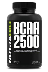 NutraBio BCAA 2500 227g front view