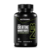 NutraBio Creatine Monohydrate Capsules front view with packaging