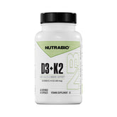 NutraBio Vitamin D3 & K2 capsules front view with label