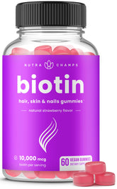 NutraChamps Biotin Gummies front view packaging
