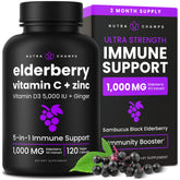 NutraChamps Elderberry Supplement 60 Capsules front view