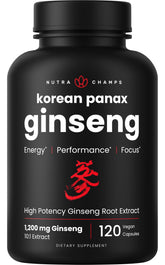 NutraChamps Korean Red Ginseng Extract front view with packaging