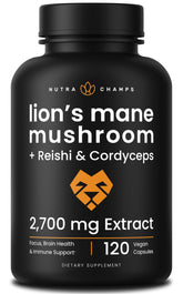 NutraChamps Lion's Mane Mushroom Capsules front view