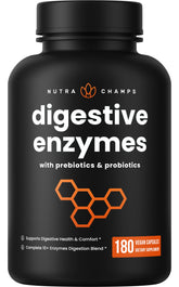 NutraChamps Multi-Enzyme Supplement front view with packaging