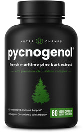 NutraChamps Pycnogenol Capsules bottle front view
